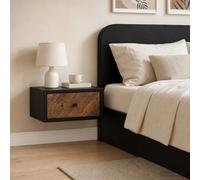 Bedside Cabinet Wall-Mounted Natural Solid Reclaimed Wooden 40x30x20cm Handmade