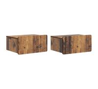 Bedside Cabinet Wall-Mounted Old Wood 49x34.5x24cm Engineered Wood 2 Drawers Set