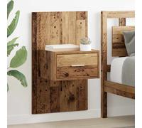 Bedside cabinet wall-mounted Old wood 50x32.5x80cm Engineered wood 2pc compact.