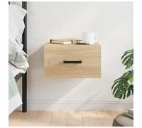 Bedside Cabinet Wall-Mounted Slim Sonoma Oak 35x35x20cm Engineered Wood Drawer