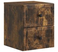 Bedside Cabinet Wall-Mounted Smoked Oak 33 x 34.5 x 40 cm Brown Engineered Wood