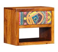 Bedside Cabinet Wall-mounted Solid Acacia Wood Brown 40 x 35 x 35 cm 1 Drawer UK
