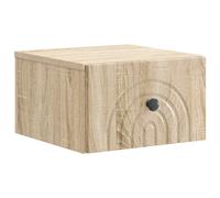 vidaXL Wall-Mounted Bedside Cabinet Sonoma Oak 33 x 34.5 x 20 cm