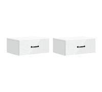 vidaXL Wall-Mounted Bedside Cabinet 2 pcs White 49 x 34.5 x 20 cm