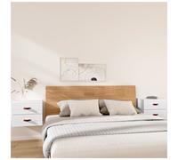 Bedside cabinet wall-mounted White 50x36x40 cm Solid pinewood floating storage