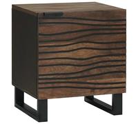 Bedside Cabinet Walnut 40x33x46cm Solid Acacia Wood Compact Rustic Storage Shelf