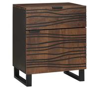 Bedside Cabinet Walnut Acacia Wood 50x33x60cm Rustic Nightstand Slim Drawer