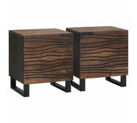 Bedside Cabinet Walnut Solid Acacia Wood 40x33x46 cm Compact Rustic Storage Box