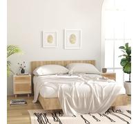 Bedside Cabinet White 40x30x50cm Engineered Wood Pine Feet Natural Rattan 1drw