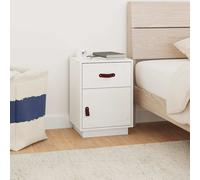 vidaXL Bedside Cabinet White 40x34x55 cm Solid Wood Pine, White