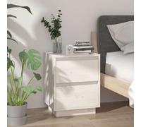 Bedside Cabinet White 40x35x50 cm Solid Wood Pine
