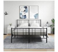 Bedside cabinet White 40x35x50cm Engineered Wood & Metal Modern Slim Nightstand