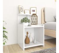 Bedside Cabinet White 40x35x60cm Engineered Wood Modern 1-Shelf Nightstand Slim