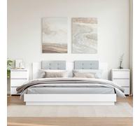 Bedside Cabinet White 40x35x62.5cm Engineered Wood Rustic 3-Drawer Compact Slim