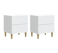 vidaXL Bedside Cabinet 2 pcs White 43 x 34.5 x 48 cm Engineered Wood