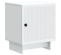 Bedside Cabinet White 43x34.5x50cm Engineered Wood Vintage Compact Storage Slim