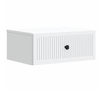 Bedside Cabinet White 49x34.5x20cm Engineered Wood 1-Drawer Vintage Nightstand.