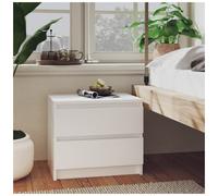 Bedside Cabinet White 50x40x43.5cm Engineered Wood 1 Drawer Rustic Nightstand UK