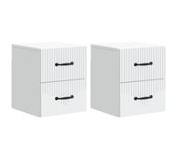 vidaXL Wall-Mounted Bedside Cabinet 2 pcs White 34.5 x 33 x 40 cm