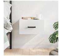 Bedside Cabinet White Engineered Wood Wall-Mounted 35x35x20cm Drawer Rustic Slim