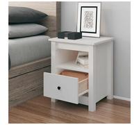 Bedside Cabinet White Solid Pinewood 40x35x49 cm Minimalist Slim Nightstand