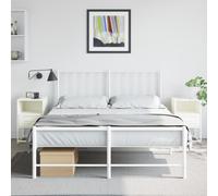 Bedside cabinet White Steel 36x39x60.5cm Industrial Nightstand Storage Slim Unit