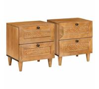 Bedside Cabinet with Drawer 2 pcs Light Brown 40 x 33 x 46 cm