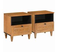 Bedside Cabinet with Drawer 2 pcs Light Brown 40 x 33 x 46 cm