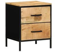 Bedside Cabinet with Drawer Brown and black Solid mango wood Nightstand vidaXL