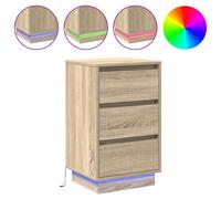 Bedside Cabinet with Drawer Engineered wood Modern Nightstand Small vidaXL