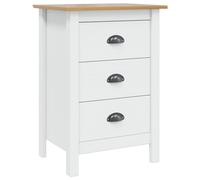 Bedside Cabinet Solid Pine 46x35x65cm White & Honey Brown Single Drawer Modern.