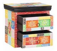 Bedside Cabinet with Drawer Multicolour Solid Mango wood Bedside Table vidaXL