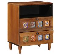 Bedside Cabinet with Drawer Solid Mango Wood Bedroom Furniture Decor vidaXL