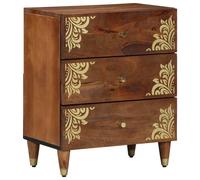 Bedside Cabinet with Drawer Solid Mango Wood Modern Nightstand Wooden vidaXL