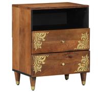 Bedside Cabinet with Drawer Solid Mango Wood Nightstand Modern Wooden vidaXL