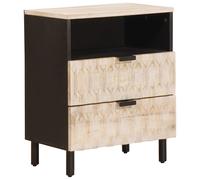 Bedside Cabinet Acacia Brown 50x33x62cm Solid Mango Wood 2 Drawer Nightstand
