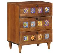 Bedside Cabinet with Drawer Solid Mango Wood Table Bedroom Furniture vidaXL