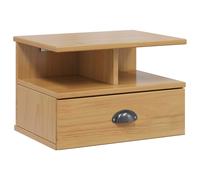 Bedside cabinet Honey Brown 40x31x27 cm Solid Pine Wood Wall-Mounted 1-Drawer.