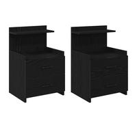 Bedside Cabinet with Drawers Bedside Table Bed Side Table Nightstand vidaXL