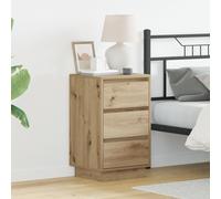 Bedside Cabinet with LED Artisan Oak 39x34.5x65 cm Engineered Wood Berkfield Home Brown One Size
