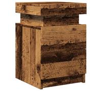Bedside Cabinet with LED Bed Table Side Old Wood Engineered vidaXL