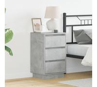 Bedside Cabinet with LED Concrete Grey 39x34.5x65 cm Engineered Wood Berkfield Home Grey One Size