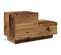 Bedside Cabinet with LED Lights Nightstand Bed Cabinet Bedside Table vidaXL