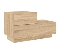 Bedside Cabinet with LED Lights Nightstand Bed Cabinet Bedside Table vidaXL