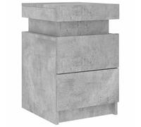 Bedside Cabinet with LED Lights Nightstand Bed Side Table Concrete Grey vidaXL