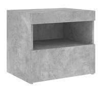 Bedside Cabinet with LED Lights Nightstand Bed Side Table Concrete Grey vidaXL
