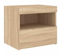 Bedside Cabinet with LED Lights Nightstand Bed Side Table Sonoma Oak vidaXL