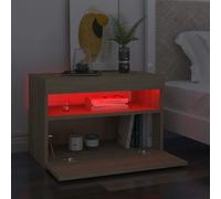 (Sonoma oak) vidaXL 1/2x Bedside Cabinet and LED Light Engineered Wood Decor Multi Colours