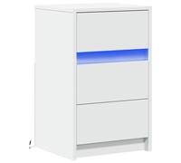 Modern Bedside Cabinet with LED Lights Home Storage Nightstand Table Unit vidaXL
