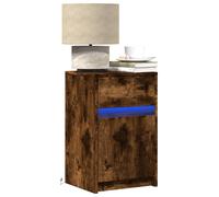 Bedside Cabinet with LED Lights Nightstand Bed Table Engineered Wood vidaXL